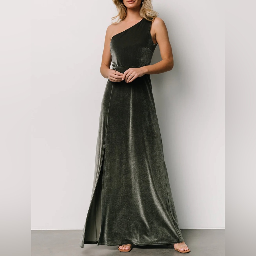 Tatiana Velvet One Shoulder Maxi Dress